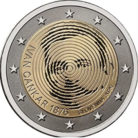 Slovenia 2 euroa proof 2026 - 150 vuotta Ivan Cankarin syntymästä