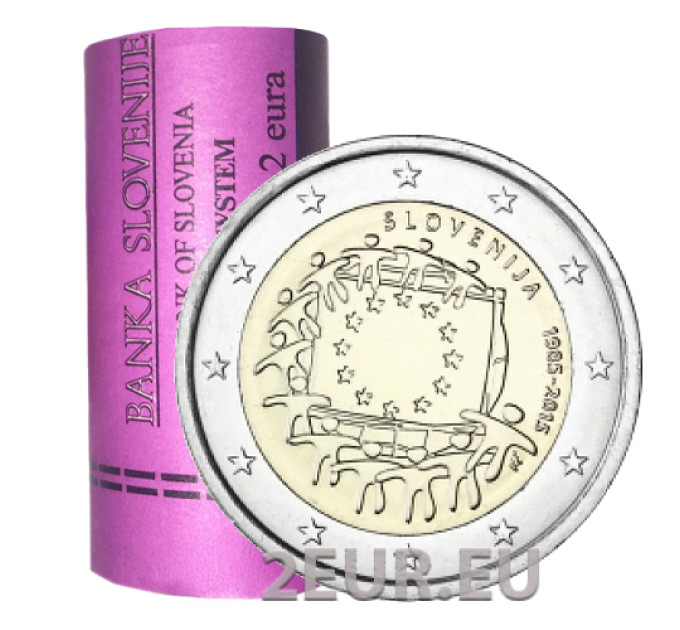 Slovenia 2 euroa rulla 2015 - 30 vuotta EU:n lippua