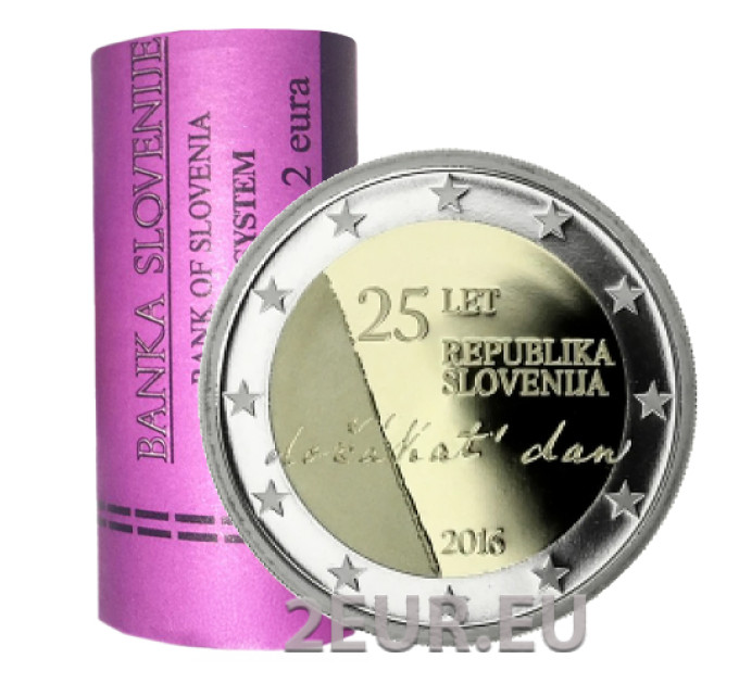 Slovenia 2 euroa rulla 2016 - itsenäisyyden 25-vuotisjuhla