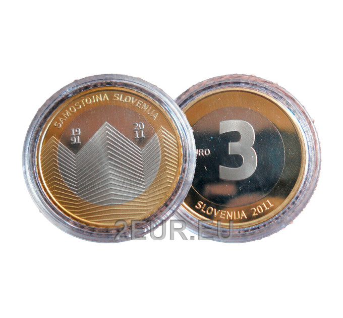 Slovenia 3 euroa proof 2011 - Slovenian itsenäisyyden 20 vuotta  
