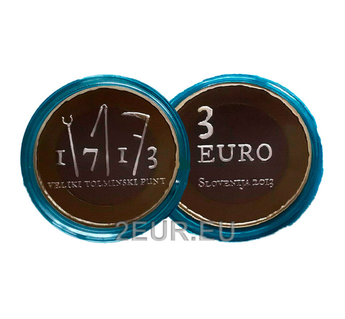 Slovenia 3 euroa proof 2013 - Tolminin talonpoikien kapinan 300-vuotispäivä  