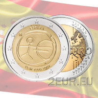 Espanja 2 euroa UNC 2009 - 10 vuotta Euro - WWU - UEM