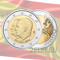 Espanja 2 euroa UNC 2014 - Kuningas Felipe VI:n valtaistuimen jälkeläinen