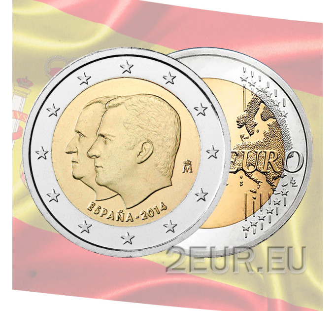 Espanja 2 euroa UNC 2014 - Kuningas Felipe VI:n valtaistuimen jälkeläinen