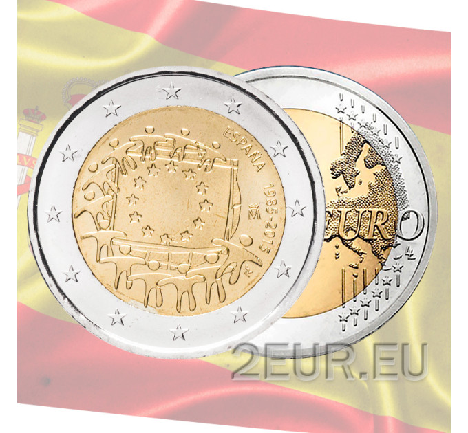 Espanja 2 euroa UNC 2015 - EU:n lipun 30-vuotispäivä