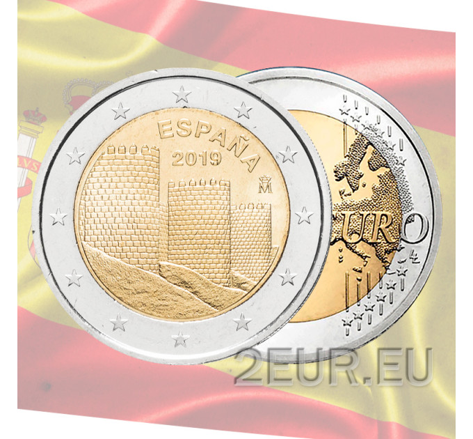 Espanja 2 euron UNC 2019 - Avilan vanhakaupunki ja sen kirkot muurien ulkopuolella