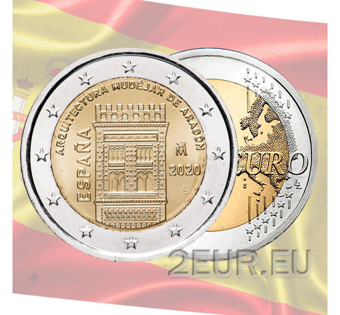 Espanja 2 euron UNC 2020 - Aragonian mudejar-arkkitehtuuri