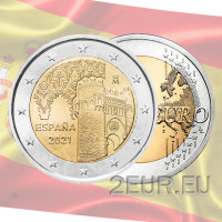 Espanja 2 euroa UNC 2021 - Historiallinen Toledon kaupunki