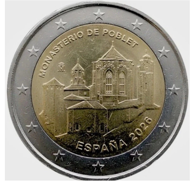Espanja 2 euroa UNC 2026 - Pobletin luostari