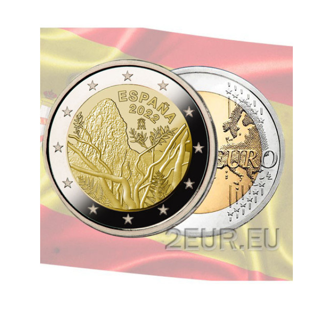 Espanja 2 euroa UNC 2022 - Garajonayn kansallispuisto