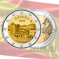 Espanja 2 euroa UNC 2023 - Unescon maailmanperintökohde - Cáceresin vanhakaupunki