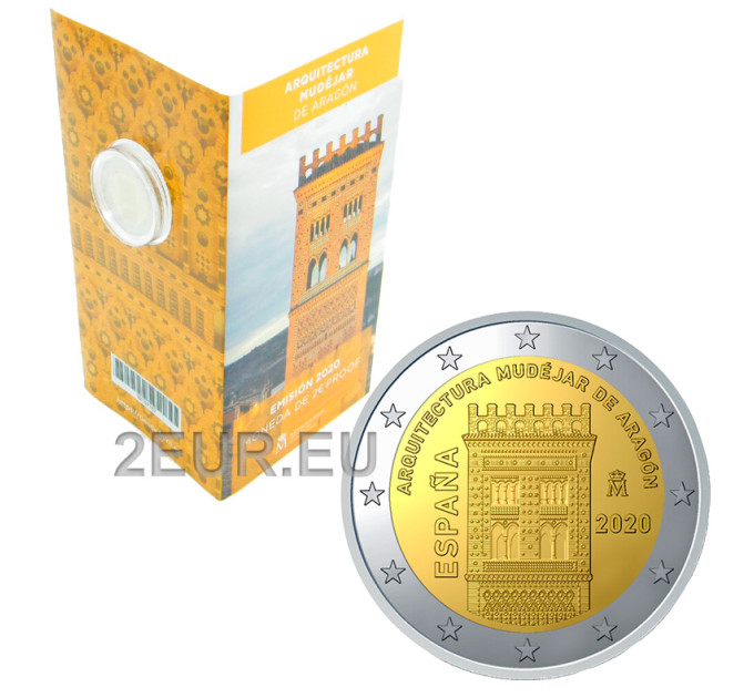 Espanja 2 euroa proof 2020 - Aragonin mudejar-arkkitehtuuri 