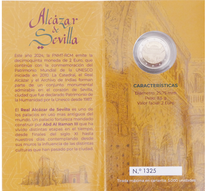 Espanja 2 euroa proof 2024 – Sevillan katedraali