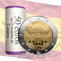 Espanja 2 euroa rullaa 2024 - Sevillan katedraali