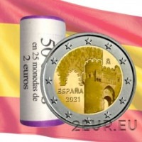 Espanja 2 euroa rullaa 2021 - Toledon historiallinen kaupunki