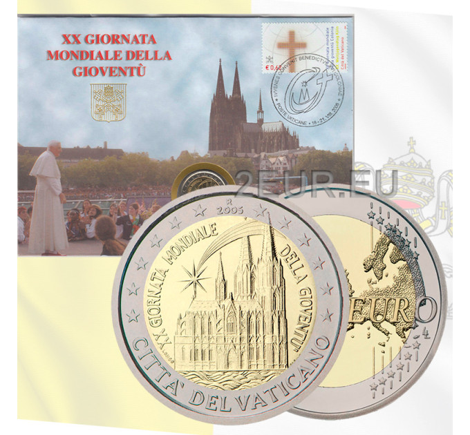 Vatikaani 2 euroa BU 2005 - XX. Maailman nuorisopäivä Kölnissä - Numiscover