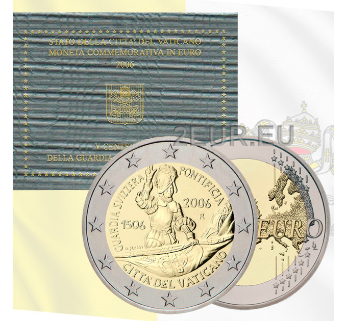 Vatikaani 2 euroa BU 2006 - 500 vuotta Sveitsin vartijaa