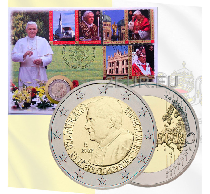 Vatikaani 2 euroa BU 2007 - paavi Benedictus XVI:n syntymän 80-vuotispäivä Numiscover