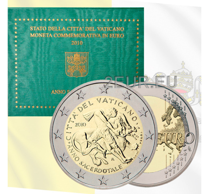 Vatikaani 2 euroa BU 2010 - Pappien vuosi