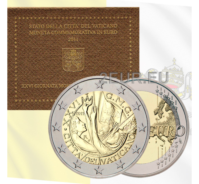 Vatikaani 2 euroa BU 2011 - 26. Maailman nuorisopäivä - Madrid