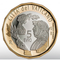 Vatikaanin 5 euron proof 2024 - 650 vuotta Francesco Petrarchin kuolemasta