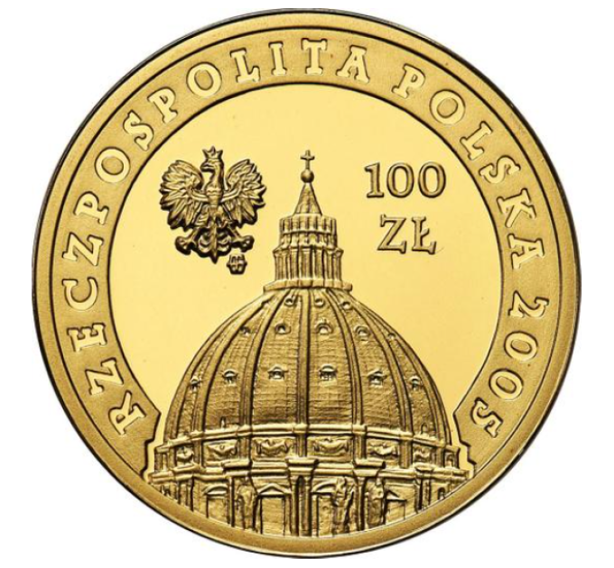 Puola 100 zlotya kulta proof 2005 - Paavi Johannes Paavali II
