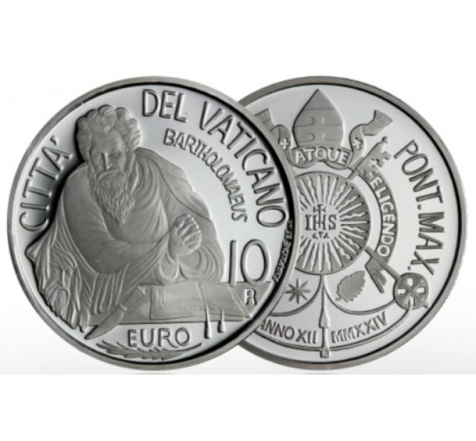 Vatikaanin 10 euron hopea proof 2024 - S. BARTOLOMEO