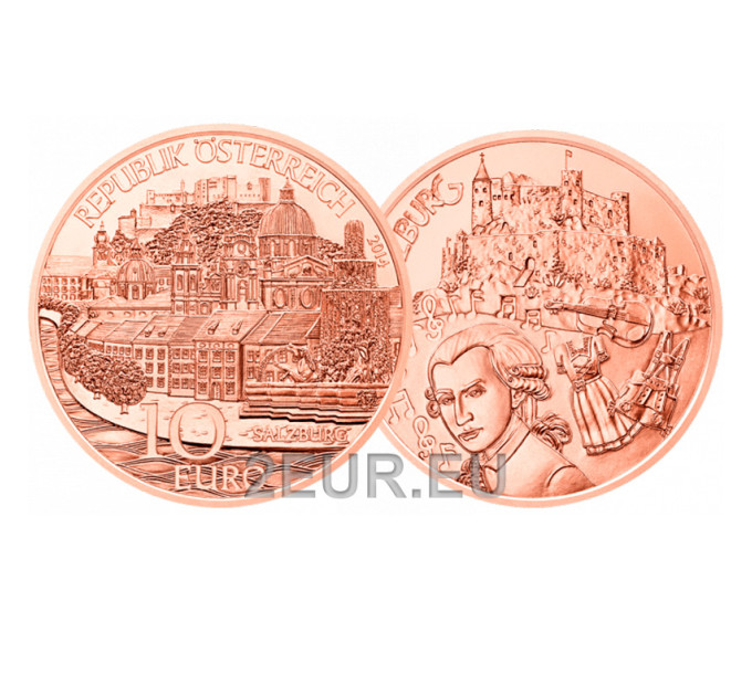 Itävalta 10 euron kolikon 2014 - Salzburg