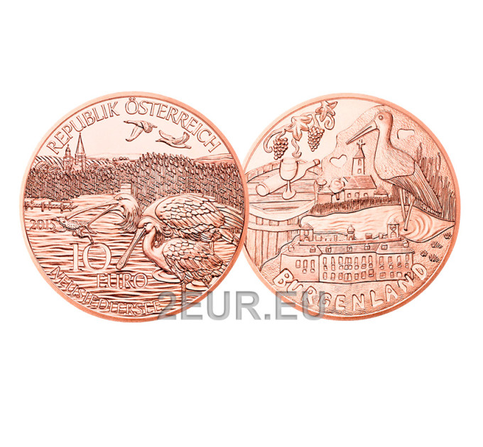 Itävalta 10 euron kolikon 2015 - Burgenland