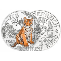 Itävalta 3 euron kolikko 2017 - Tiger