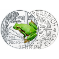 Itävalta 3 euron kolikko 2018-4 - Sammakko