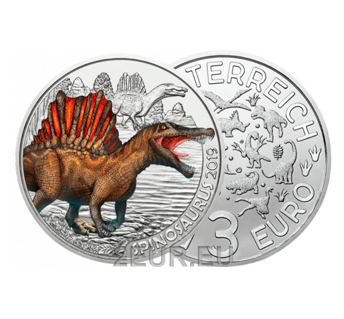 Itävalta 3 euron kolikko 2019 - Spinosaurus