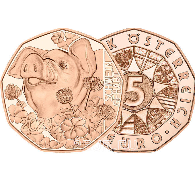 Itävalta 5 euron kolikko 2023 - Swine