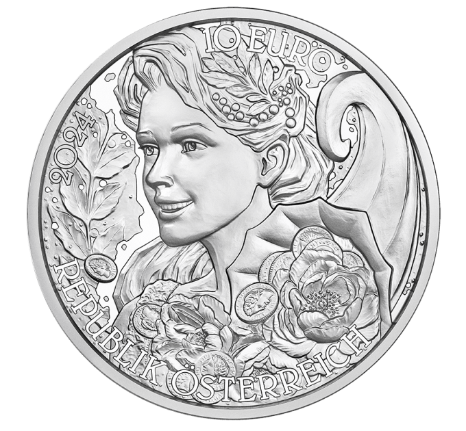 Itävalta 10 euron Hopeakolikko 2024 - Pioni