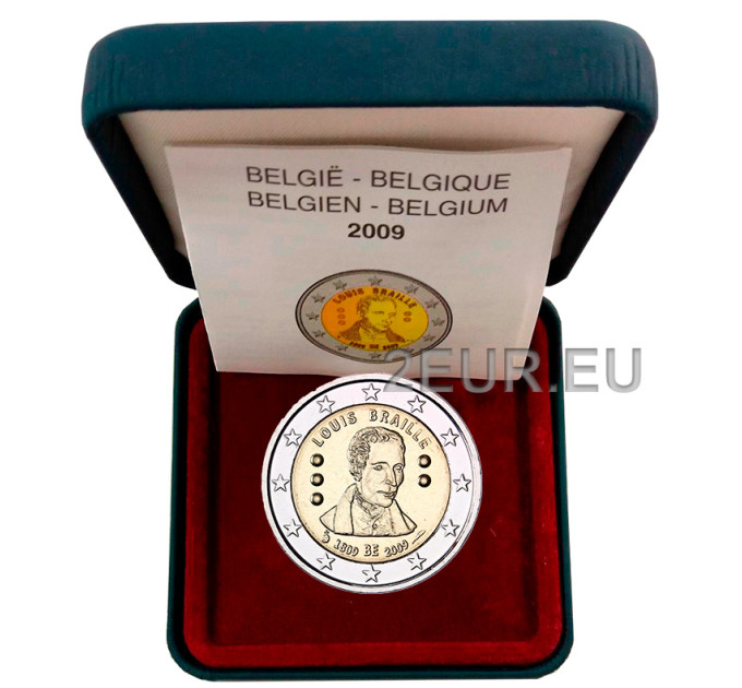 Belgia 2 euroa proof 2009 - Louis Braille 
