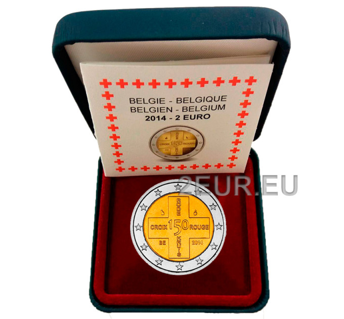 Belgia 2 euroa proof 2014 - Punainen Risti 