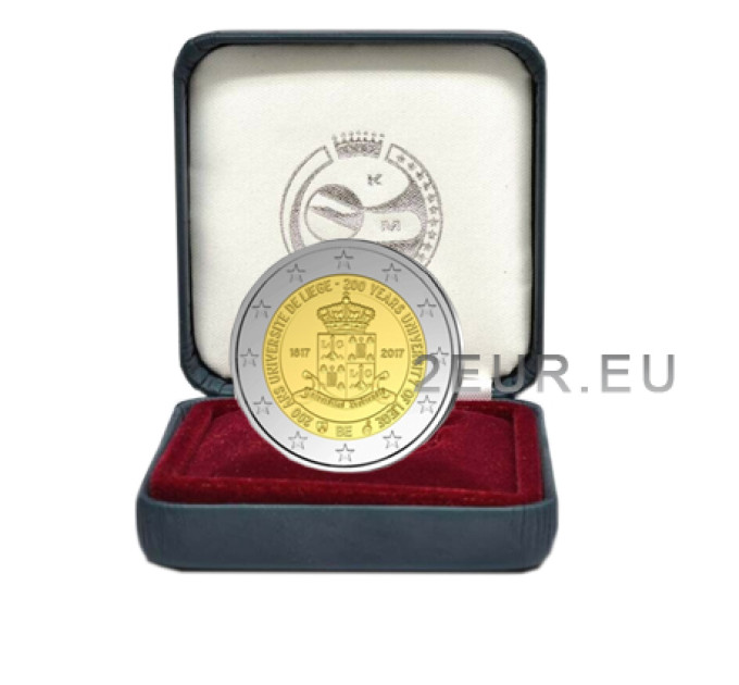 Belgia 2 euroa proof 2017 - 200 vuotta Liègen yliopistoa 