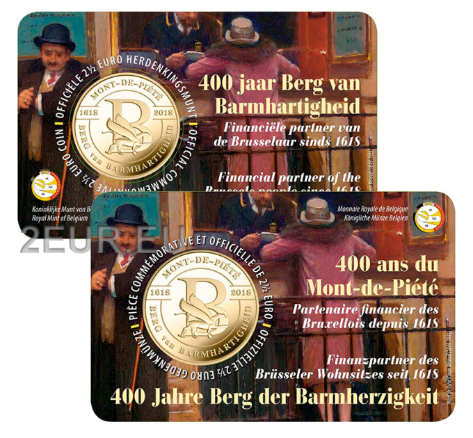 Belgian 2,5 euron BU 2018 - Berg van Barmhartigheid 400 vuotta - FR+NL