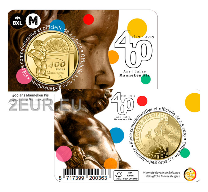  Belgian 2,5 euron BU 2019 - 400 vuotias manneken pis - FR