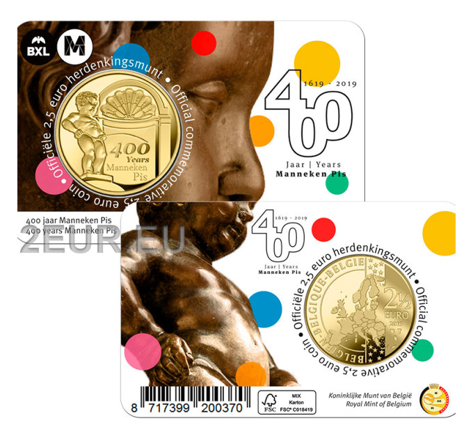  Belgian 2,5 euron BU 2019 - 400 vuotias manneken pis - NL