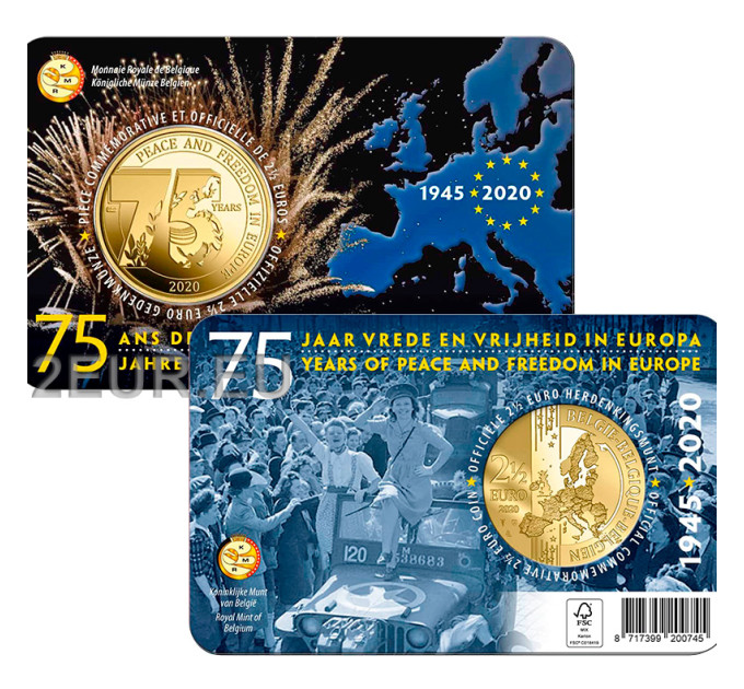 Belgian 2,5 euron BU 2020 - 75 vuotta rauhaa ja vapautta Euroopassa - FR