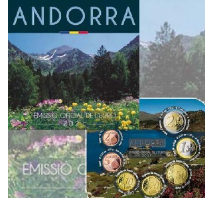 Andorra 2021 - Euro joukko kolikoita BU