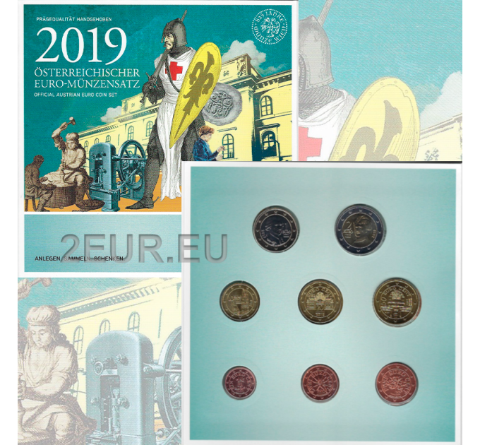 Itävalta BU 2019 - Euro joukko kolikoita - 825 vuotta Wienin rahapajan perustamisesta