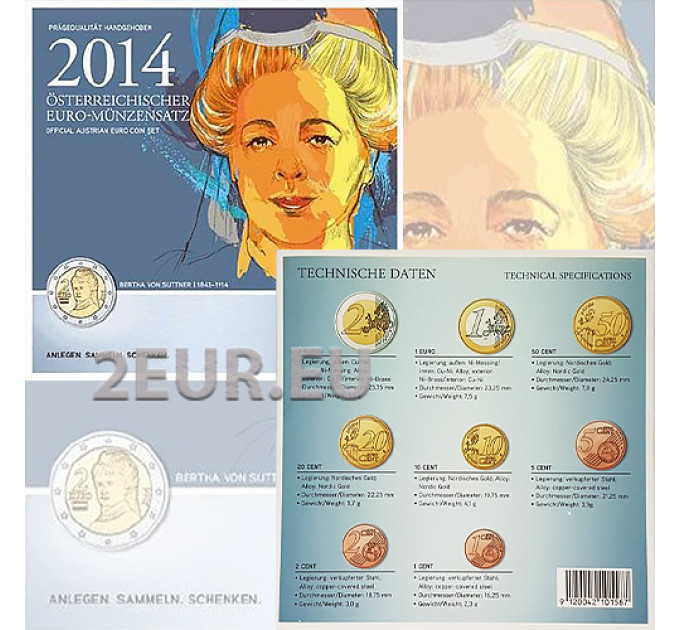 Itävalta Euro joukko kolikoita BU 2014