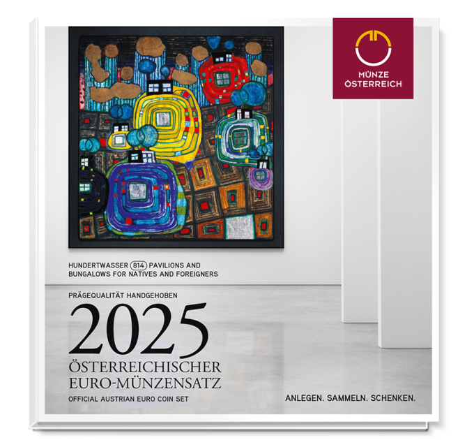 Itävalta BU Euro joukko kolikoita 2025 - Friedensreich Hundertwasser
