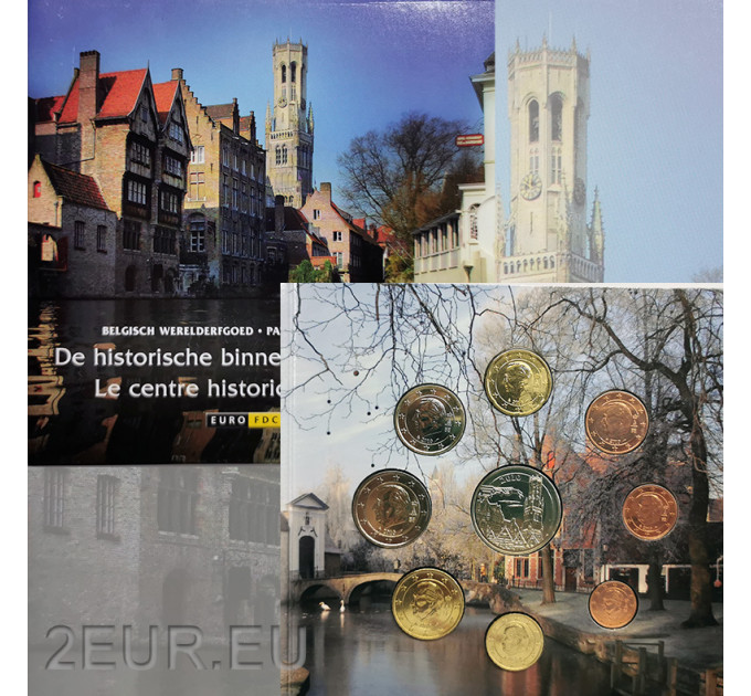Belgium euro set BU 2010 - Bruggen historiallinen keskusta