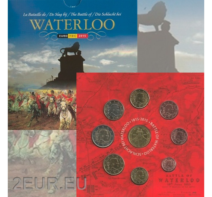 Belgium euro set BU 2015 - Waterloon taistelu