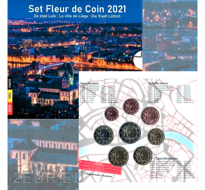Belgium euro set BU 2021- Liège