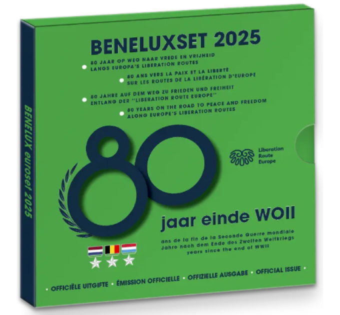 BENELUX euro set BU 2025 - 80 vuotta rauhan ja vapauden tiellä, Euroopan vapautumisen tiellä