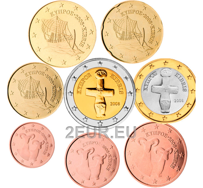 Kypros euro set UNC 2008 